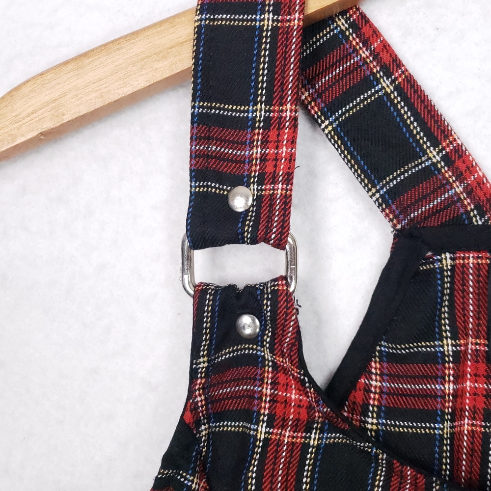 Rare Vintage Lip Service Plaid Punk Zip Up Goth Top - Picture 7 of 10